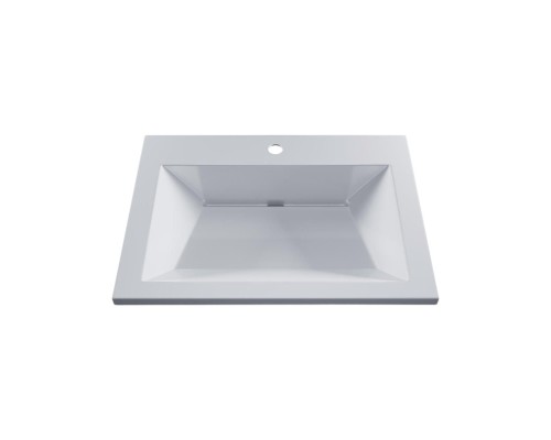 Раковина для ванной 60 см, Uperwood Olivia, с щелевым сливом, белая глянцевая