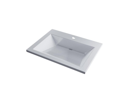 Раковина для ванной 60 см, Uperwood Olivia, с щелевым сливом, белая глянцевая