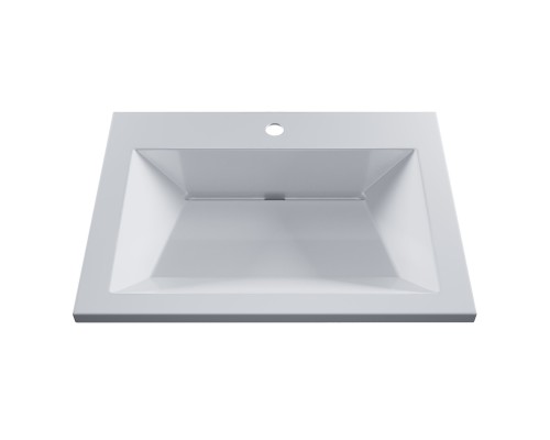 Раковина для ванной 60 см, Uperwood Olivia, с щелевым сливом, белая глянцевая