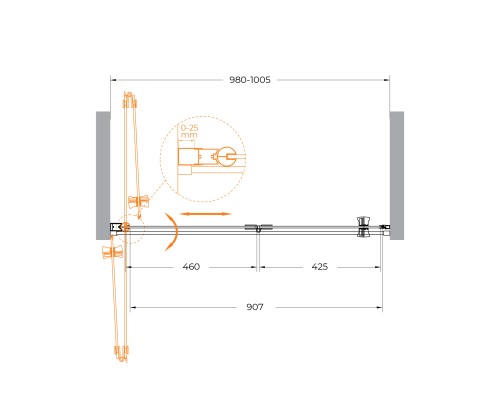 Дверь в проём Cezares ECO-O-BS-12-100-C-Cr