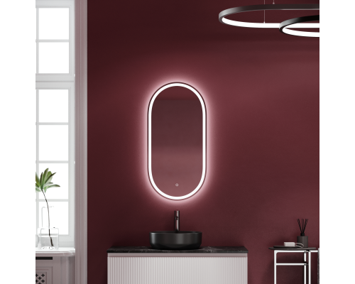 Зеркало для ванной комнаты Sancos Oval, фронтальная подсветка 450х900 с сенсором, OV45F