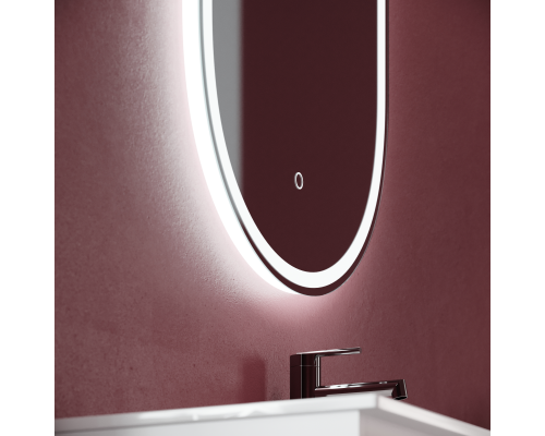 Зеркало для ванной комнаты Sancos Oval, фронтальная подсветка 450х900 с сенсором, OV45F
