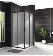 Душевой уголок BelBagno Uno 90х90 Черный матовый рифленое