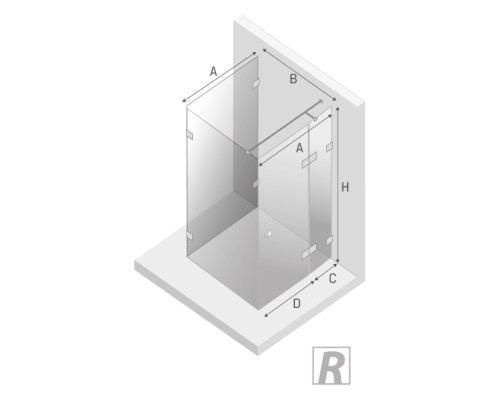 Душевое ограждение NEW TRENDY EVENTA R 100x100x200 хром