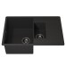 Кухонная мойка кварцевая Uperwood Quartz UPD-05-04, прямоугольная двухсекционная, черная