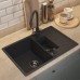 Кухонная мойка кварцевая Uperwood Quartz UPD-05-04, прямоугольная двухсекционная, черная
