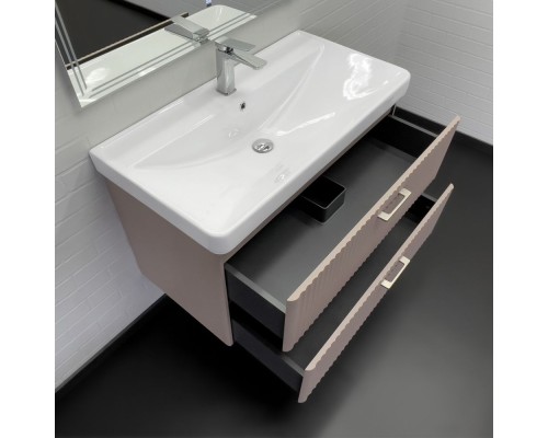 Тумба с раковиной Comforty Ангара-90П дуб латте 4490