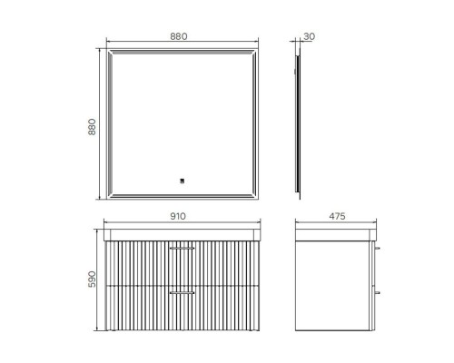 Тумба с раковиной Comforty Ангара-90П дуб латте 4490