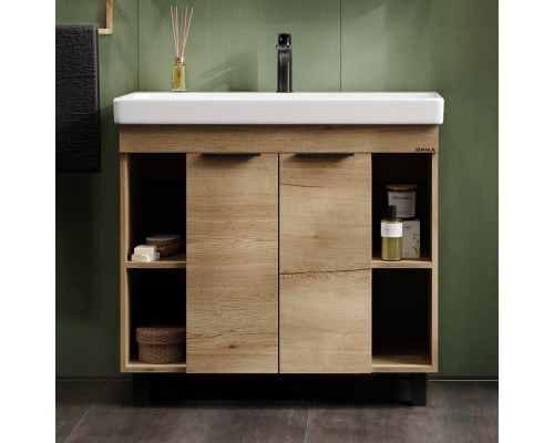 Тумба под раковину Onika Легран 90, напольная, дуб галифакс