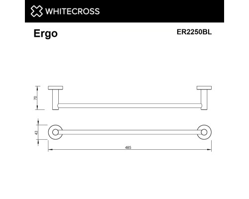 Полотенцедержатель 450 мм. WHITECROSS Ergo ER2250BL черный мат