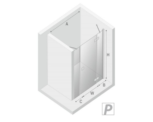 Дверь в нишу NEW TRENDY REFLEXA PLUS R 150x200 хром