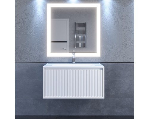 Тумба с раковиной 80 см, Uperwood Next Premium, белая, 1 ящик