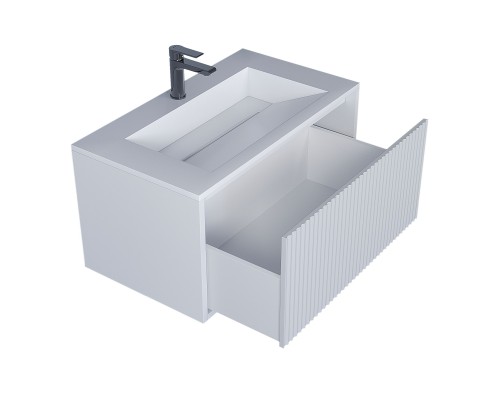 Тумба с раковиной 80 см, Uperwood Next Premium, белая, 1 ящик