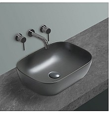 Раковина керамическая Vincea VBS-102MA 455x325x135 накладная антрацит матовый