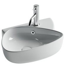 Раковина подвесная Ceramicanova с отверстием под смеситель, 495x350x155, белый