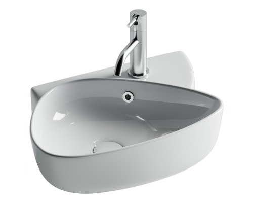 Раковина подвесная Ceramicanova с отверстием под смеситель, 495x350x155, белый