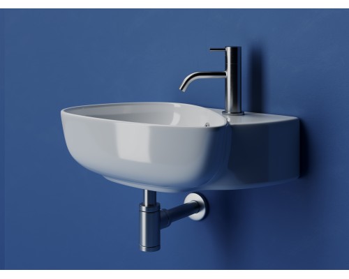 Раковина подвесная Ceramicanova с отверстием под смеситель, 495x350x155, белый