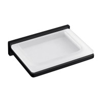 Мыльница подвесная Colombo Look цвет чёрный матовый/матовое стекло