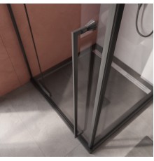 Душевой уголок Cezares Liner 90x90 L LINER-A-1-90-C-NERO-L профиль Черный матовый стекло прозрачное