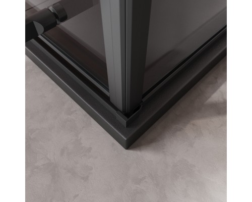 Душевой уголок Cezares Liner 90x90 L LINER-A-1-90-C-NERO-L профиль Черный матовый стекло прозрачное