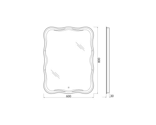 Зеркало BelBagno SPC-OND 60 с сенсорным выключателем с подсветкой