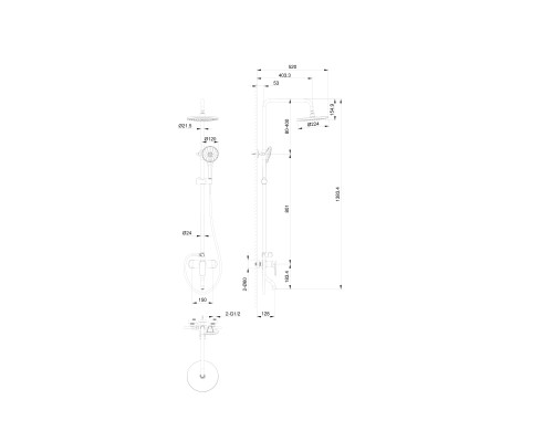 Душевая система Wonzon&Woghand, Черный матовый