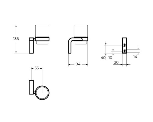Стакан для зубных щеток Cezares Ultima CZR-F-8930 Хром