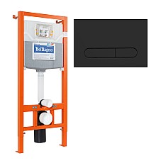 Инсталляция BelBagno BB001-120/BB007-PR-NERO.M с Черной матовой клавишей смыва