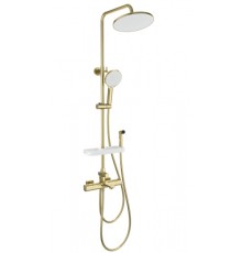 Душевая система с гигиеническим душем и термостатом Wonzon&Woghand, Брашированное золото
