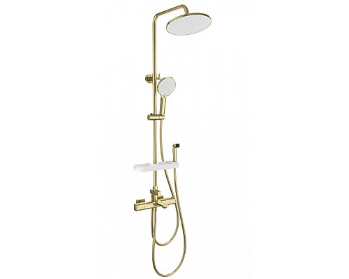 Душевая система с гигиеническим душем и термостатом Wonzon&Woghand, Брашированное золото