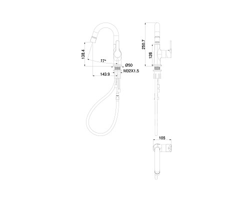 Смеситель для раковины Wonzon&Woghand, Белый матовый