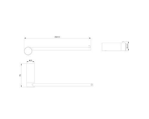 Держатель для полотенец Raiber premium RPB-80004 Graceful, матовый черный