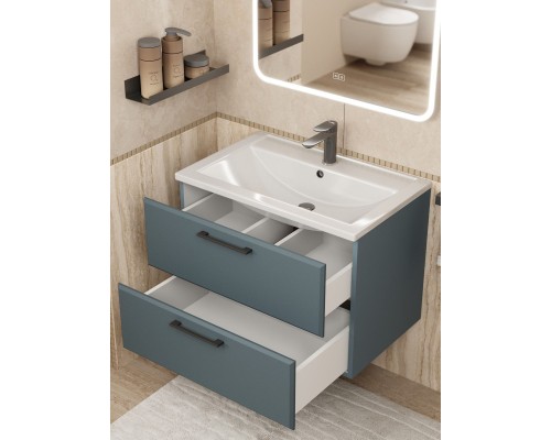 Тумба под раковину Uperwood Foster NEW 70 см, подвесная, серый графит