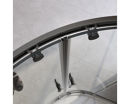 Душевой уголок Cezares Relax-304 90x90 RELAX-304-R-2-90-C-GM профиль Оружейная сталь стекло прозрачное