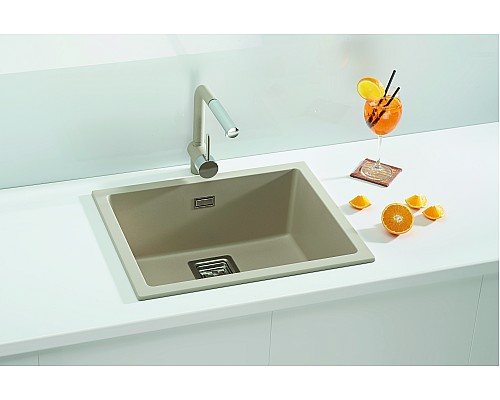 Кухонная мойка Alveus Quadrix 50 Granital 1108035 бежевая в комплекте с сифоном