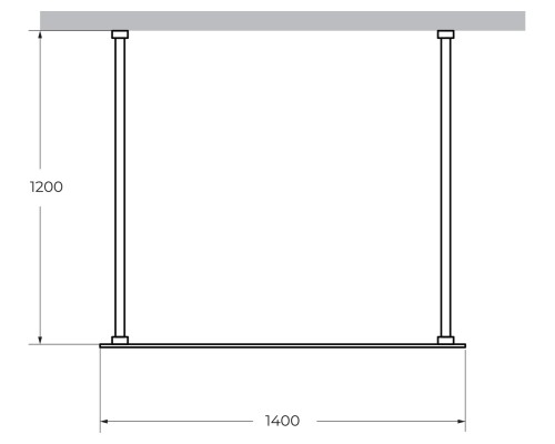 Душевая перегородка Cezares Liberta 140 LIBERTA-L-2-140-120-C-Cr Хром