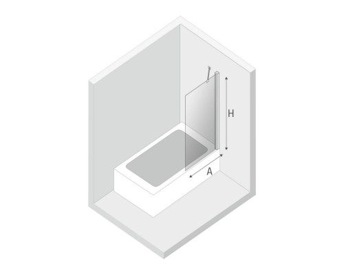 Шторка для ванны NEW TRENDY NEW MODUS WHITE 90x150 EXK-2339 белый