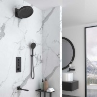 Душевой комплект Vincea VSFW-433TI3MB встраиваемый, термостат, трехрежимный, черный