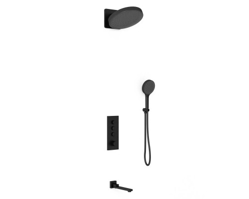 Душевой комплект Vincea VSFW-433TI3MB встраиваемый, термостат, трехрежимный, черный