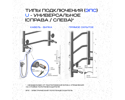 Полотенцесушитель электрический с/т Comfysan Puro EC-8 80/40, черный