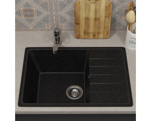 Кухонная мойка из искусственного камня Uperwood ECON UPD-506-004, черная матовая
