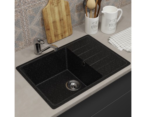 Кухонная мойка из искусственного камня Uperwood ECON UPD-506-004, черная матовая