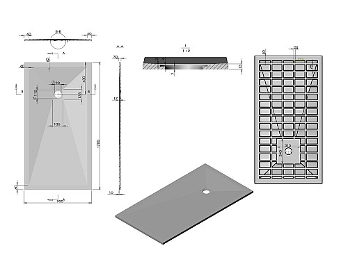Поддон для душа из искусственного камня Vincea VST-4SR9017W 1700x900x30 белый матовый