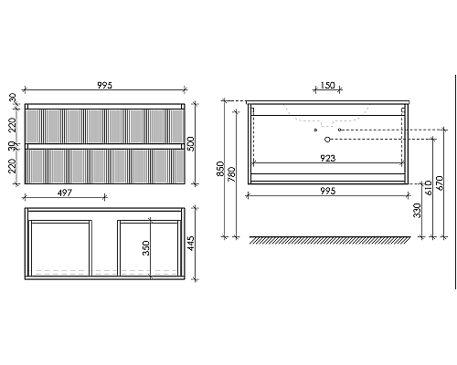 Тумба под раковину Sancos SNOB T W 100x50 Bianco