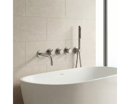 Смеситель термостатический для ванны встраиваемый Benesque Lumiere 11011702 никель брашированный