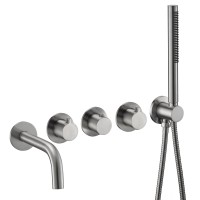 Смеситель термостатический для ванны встраиваемый Benesque Lumiere 11011702 никель брашированный