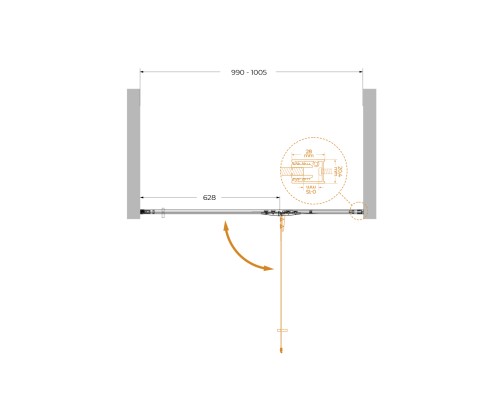 Душевая дверь Cezares Liner 100 R LINER-B-12-100-C-Cr-R профиль Хром стекло прозрачное