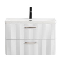 Тумба под раковину BelBagno Due 80 DUE-800-2C-SO-BL-P подвесная Bianco Lucido