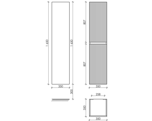 Пенал подвесной Sancos SNOB T 35x165 Doha Soft