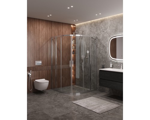 Душевой уголок Cezares Molveno 120x120 MOLVENO-R-22-90+30-C-Cr-IV профиль Хром стекло прозрачное